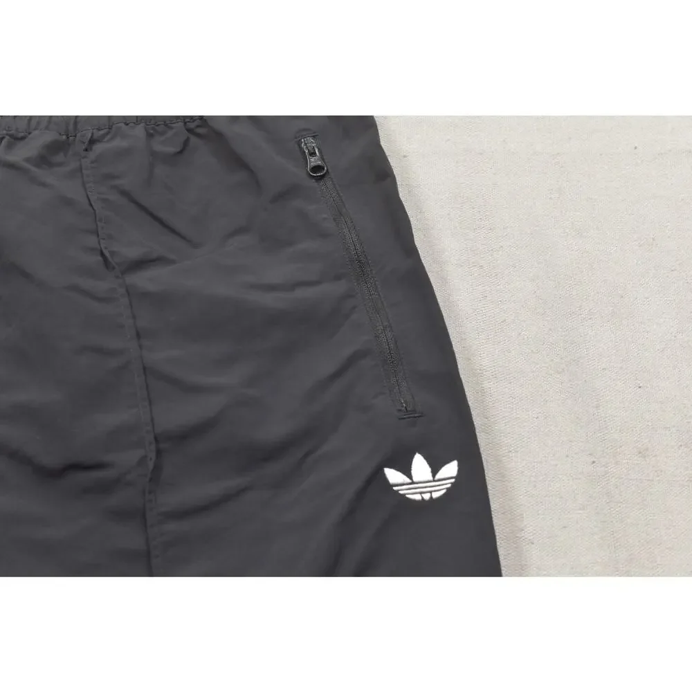 Adidas Skateboarding Men's 2XL Black Nylon Relaxed Fit Track Pants Zip Pockets